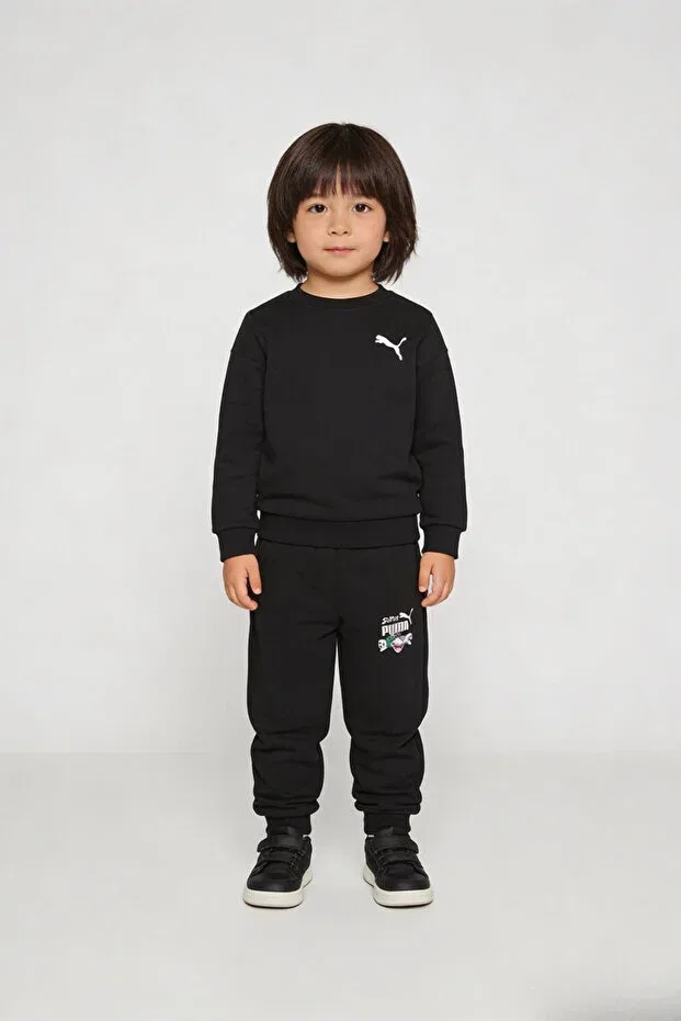 Детские спортивные штаны для девочек с манжетами Puma, Black — фото 3