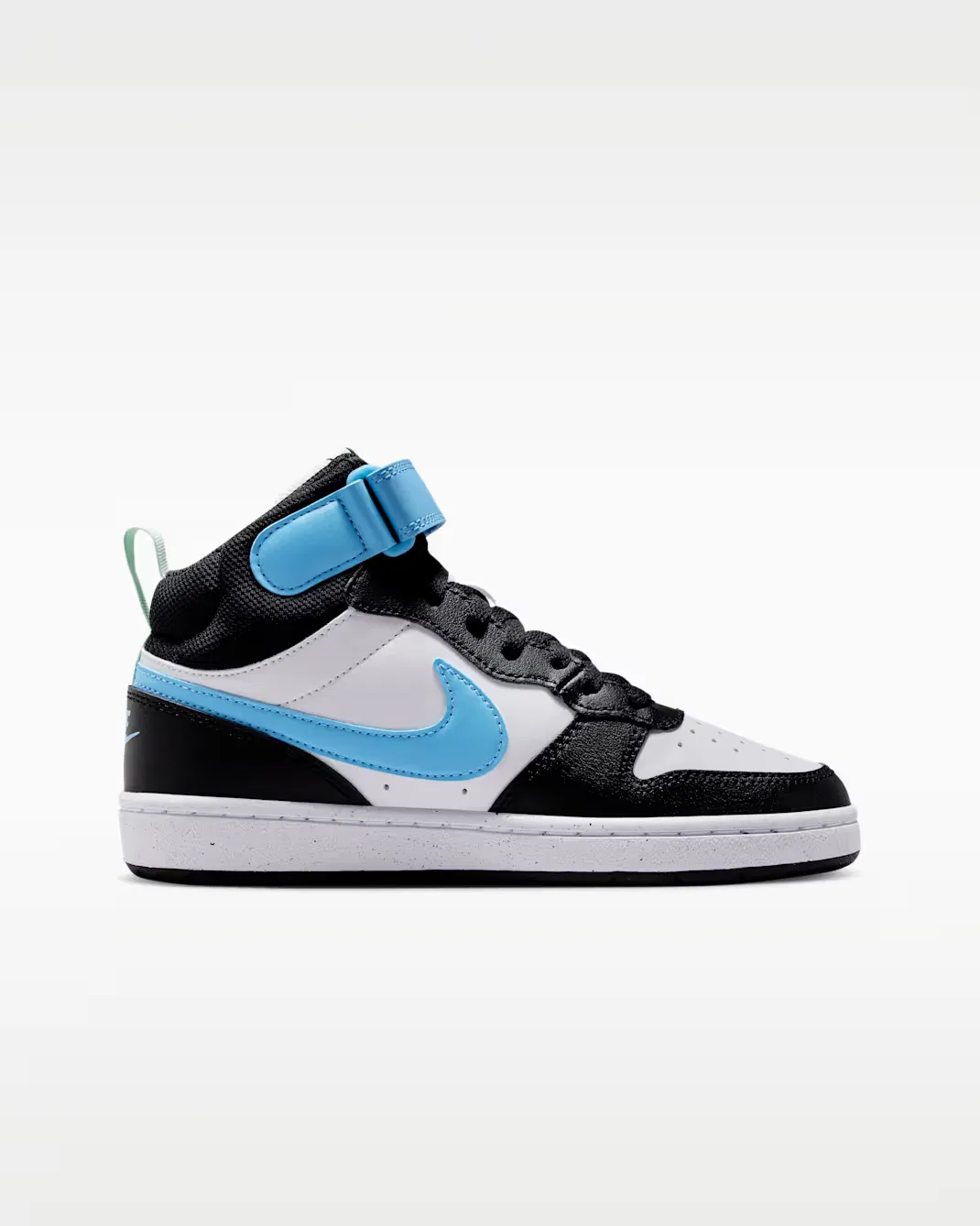 Кроссовки для детей постарше Nike Court Borough Mid 2, White/Black/Arctic Green/Football Blue — фото 3