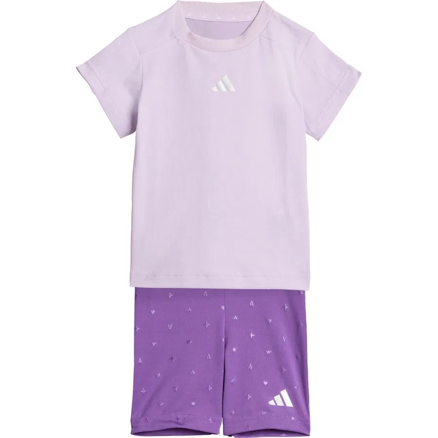 Комплект из топа и леггинсов с металлическим принтом 3 Bar Logo adidas, Лавандовый — фото 3