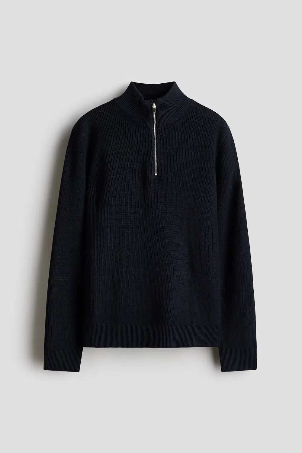 Пуловер с короткой застежкой-молнией H&M, Marineblau