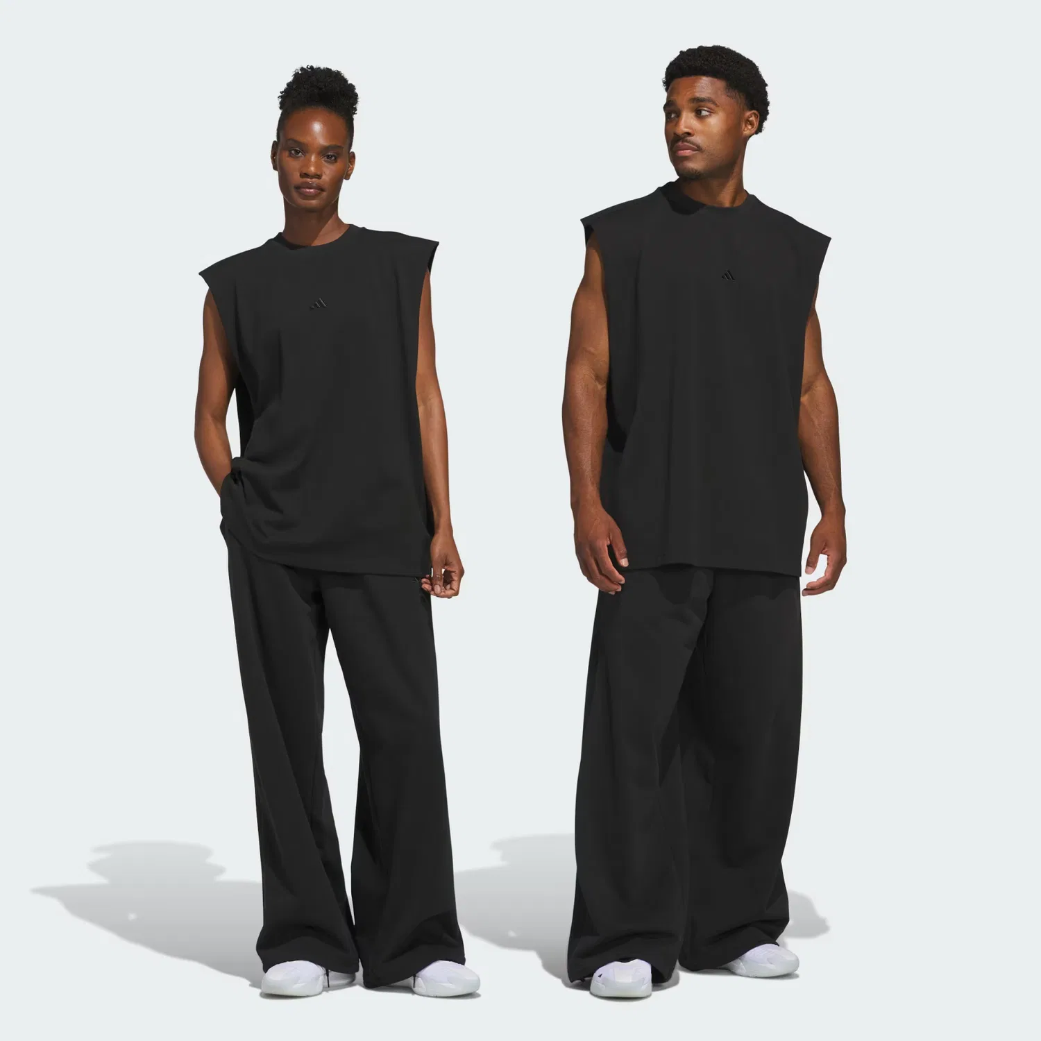 Спортивные штаны свободного кроя Basketball Fleece 3-Stripes Adidas Performance, черный