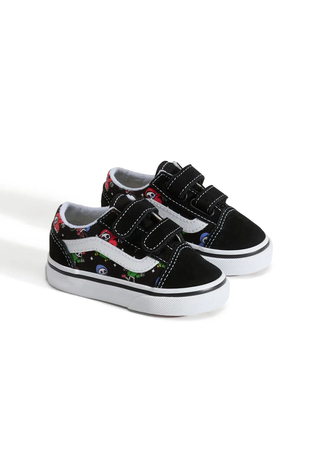 Олдскул против унисекс - детская обувь Vans, Glow Bones Black/True White — фото 2