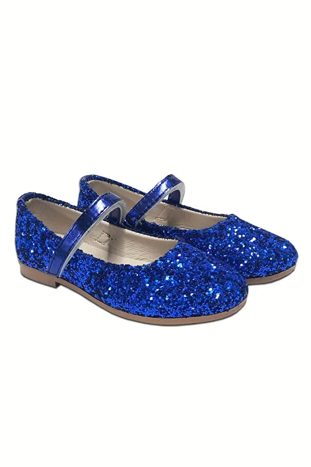 Детские балетки для девочек с пайетками Welissa, Navy Blue