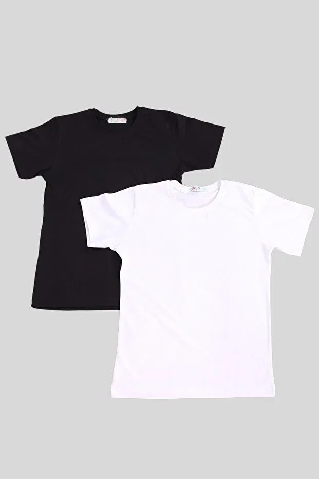 Детский комплект футболок с коротким рукавом Çiggo Kids, White-Black