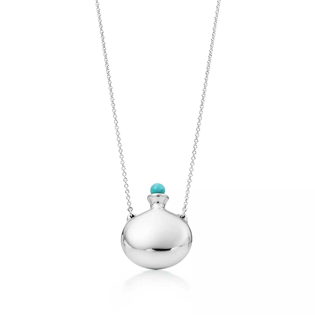 

Колье Tiffany & Co. x Elsa Peretti Bottle Round Bottle, серебро/бирюза