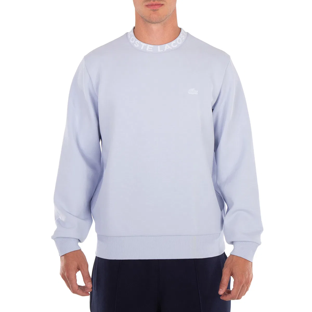 Свитшот с круглым вырезом и вышитым логотипом Lacoste, Blue