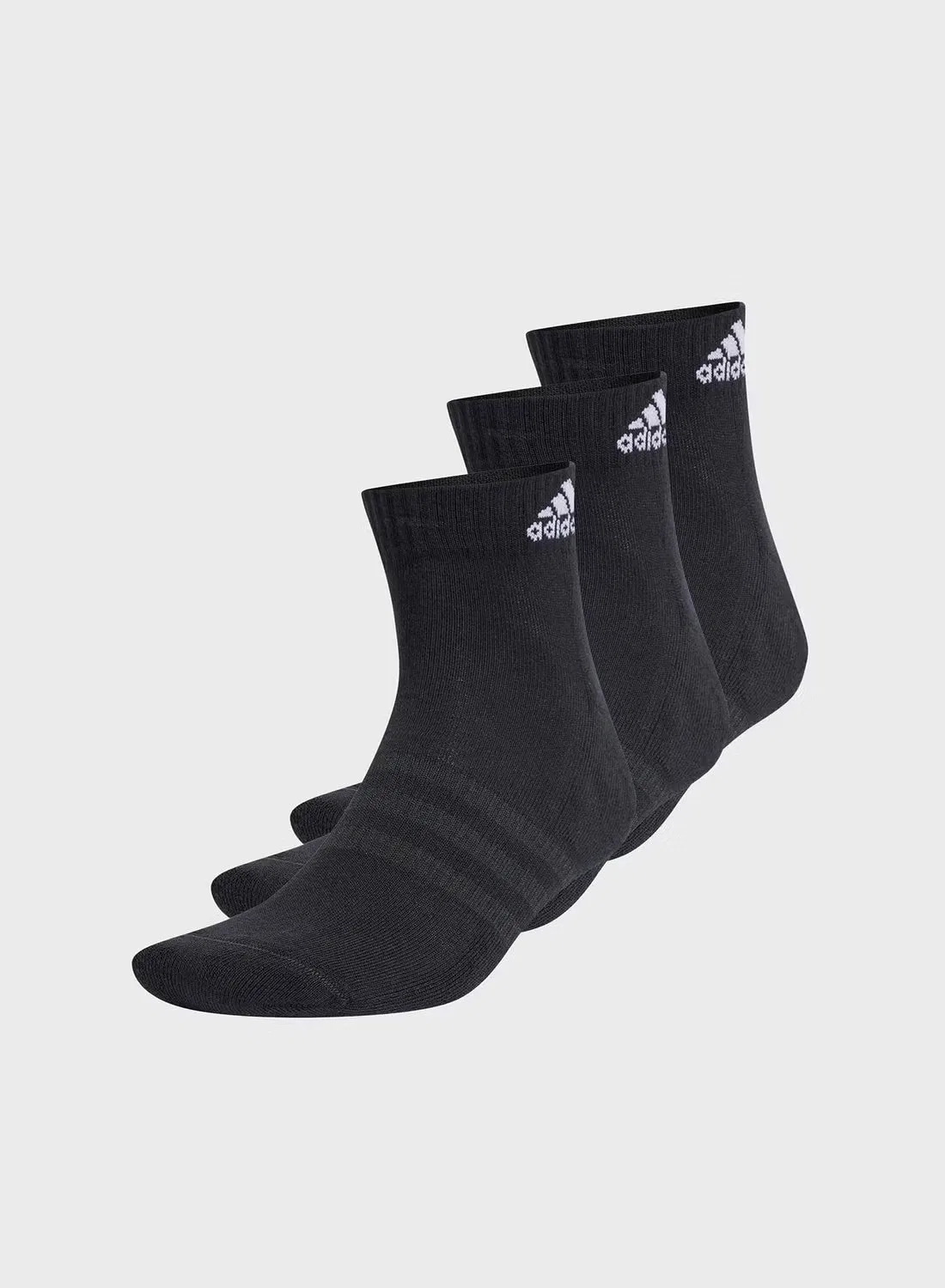 Носки низкие с амортизацией, комплект 3 пары Adidas, черный