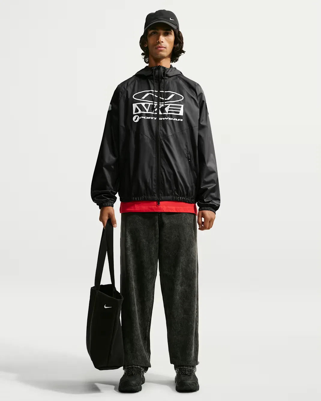 Мужская куртка Storm-FIT с графическим принтом Nike Windrunner, Black/Black/Black — фото 4