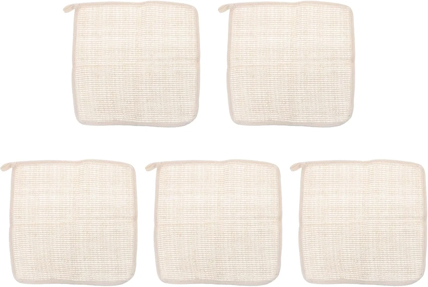 Мочалка для душа льняная, Alipis, 5 шт, 30x30 см, Beige