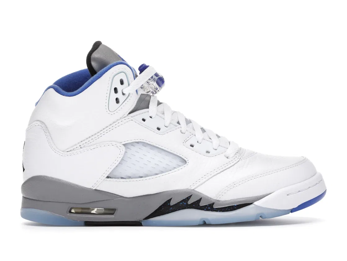 Детские кроссовки Lifestyle с принтом Jordan 5 Retro Jordan, White/Stealth- Black-Hyper-Royal