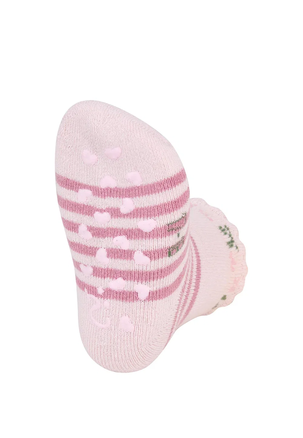 Abs krabbelsocken 2er Pack blumen und pünktchen mit Innenfrottee - носки Sterntaler, Puderrosa — фото 4