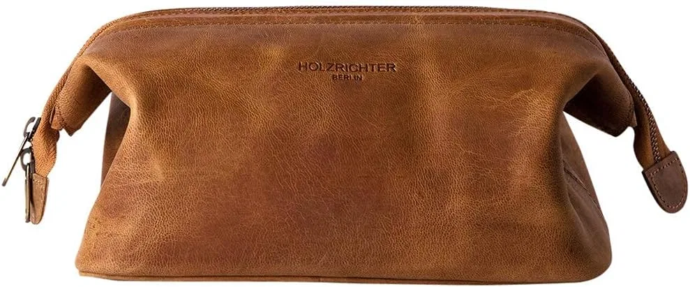 Косметичка из натуральной кожи, HOLZRICHTER Berlin, 1 шт, M, Camel Brown