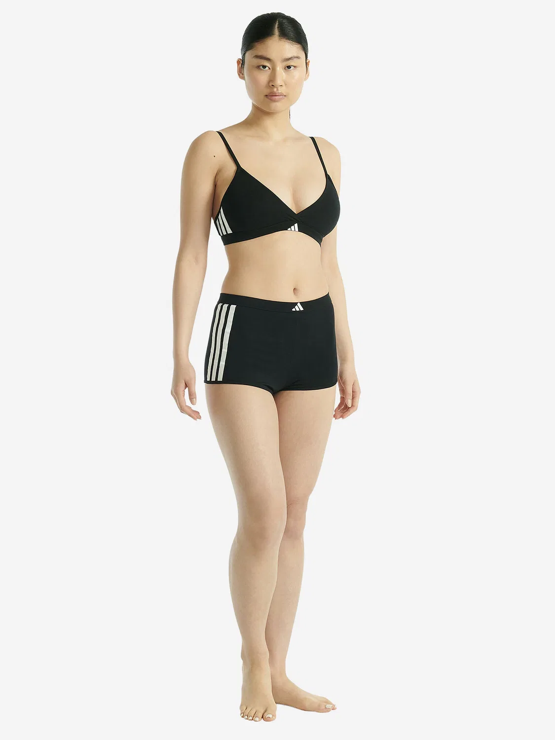 Женский спортивный топ-бралетт с треугольным дизайном Active Essentials Adidas, Черный — фото 3