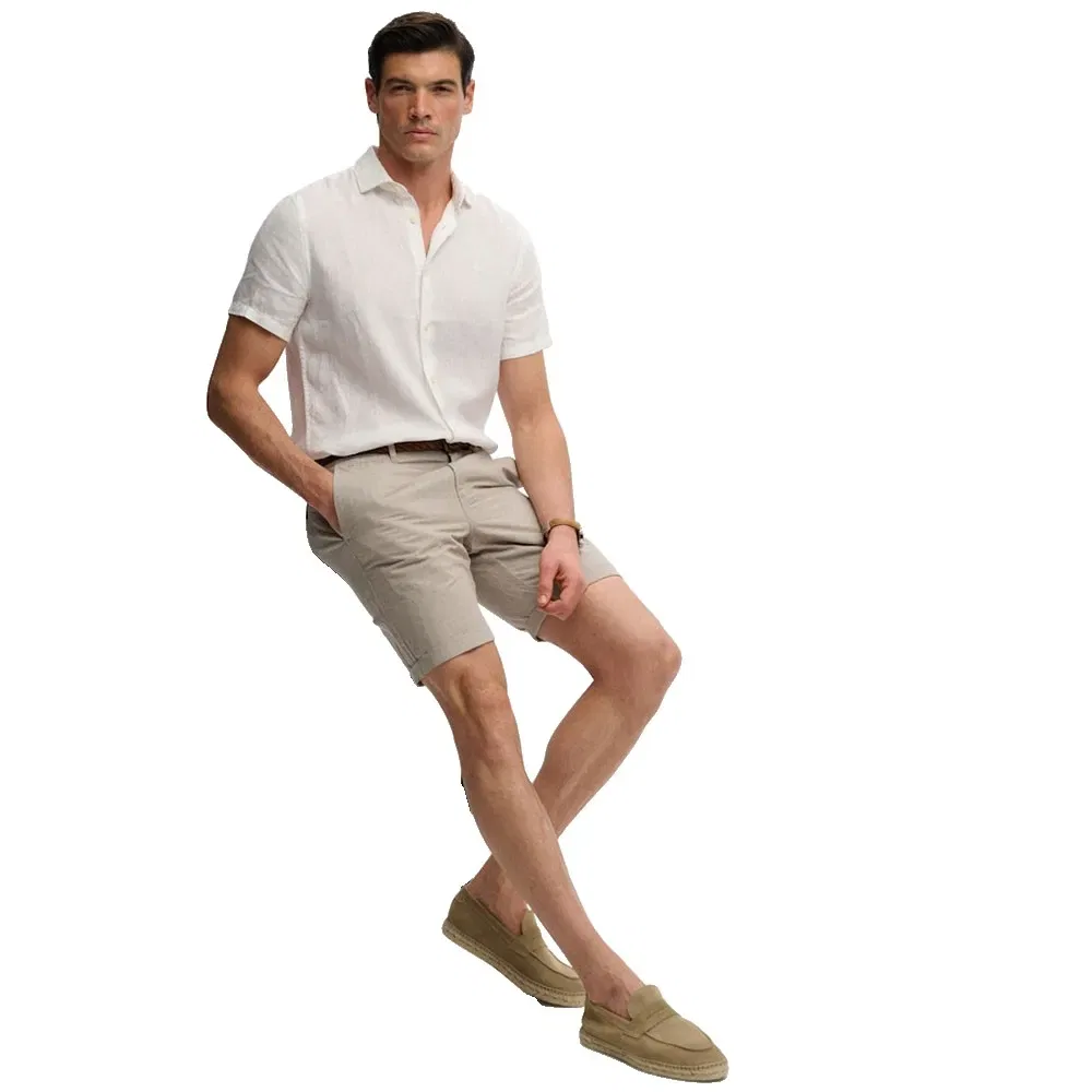 Мужские шорты чинос с фактурной тканью Premium Textured Superdry, Beige — фото 4