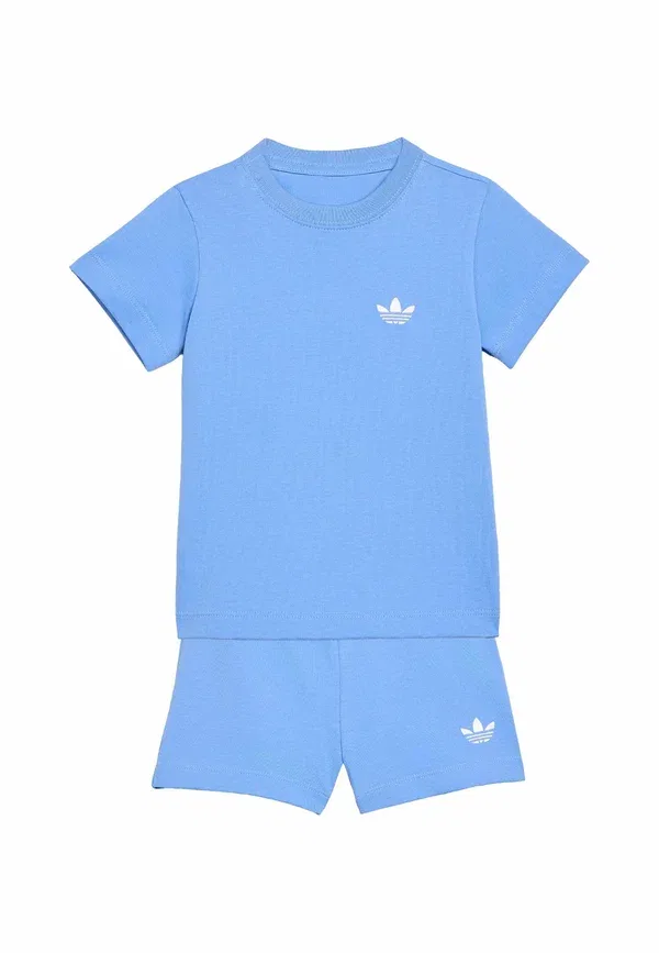 Комплект из футболки и брюк, хлопок, Short tee set unisex - tracksuit bottoms, Adidas Originals Fusion, синий