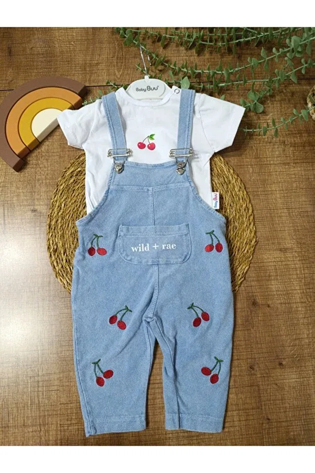 Детский комбинезон для девочек с принтом Cherry Baby Buu, White — фото 3