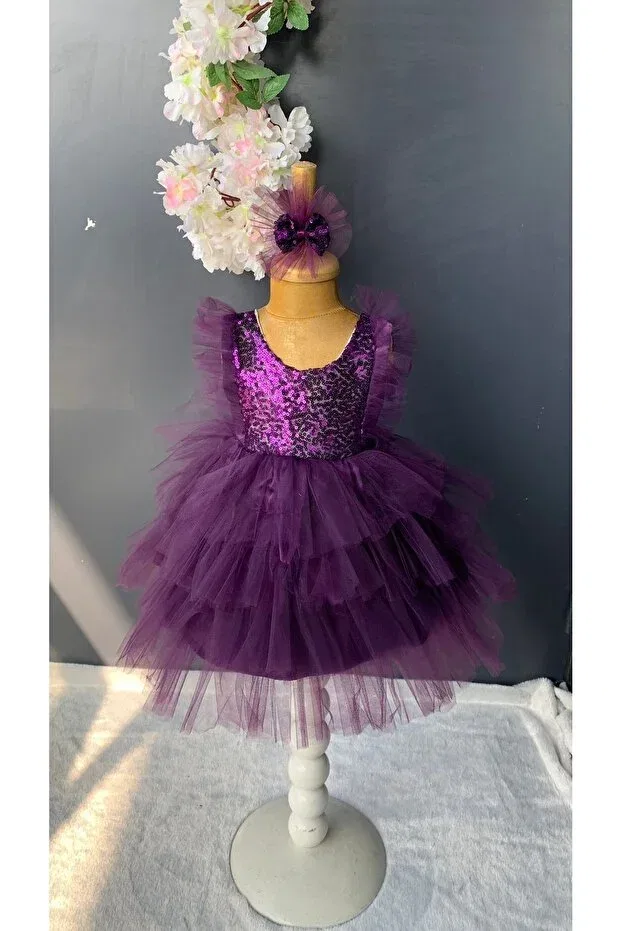 Детское платье для девочек из фатина Petite Ponpon Baby, Purple