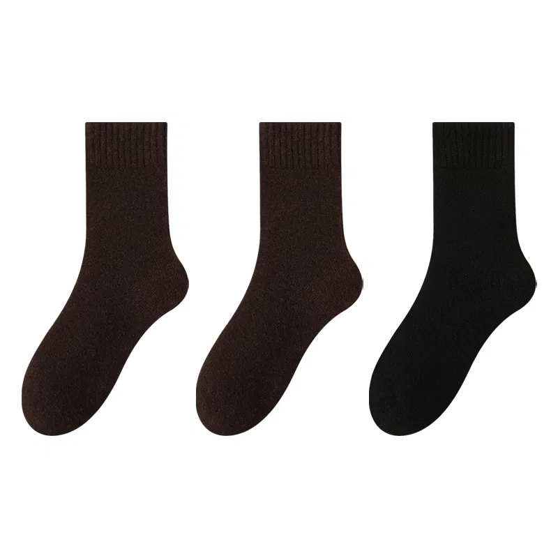 Детские носки до середины икры, комплект из 3 пар, Dark Brown 2+Black, MIIOW