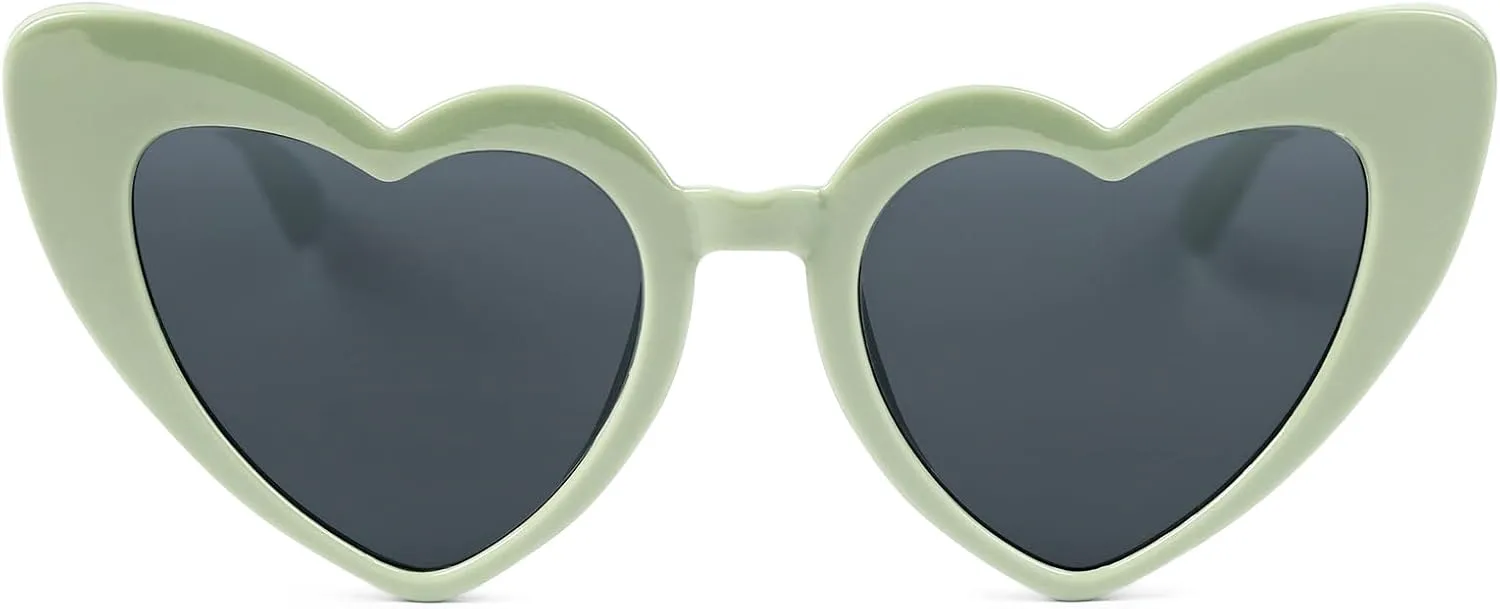 

Солнцезащитные очки YOGFIT в форме сердца для женщин, модные, классические, с любовным рисунком, для защиты глаз, винтажные, милые, в форме сердца, Green