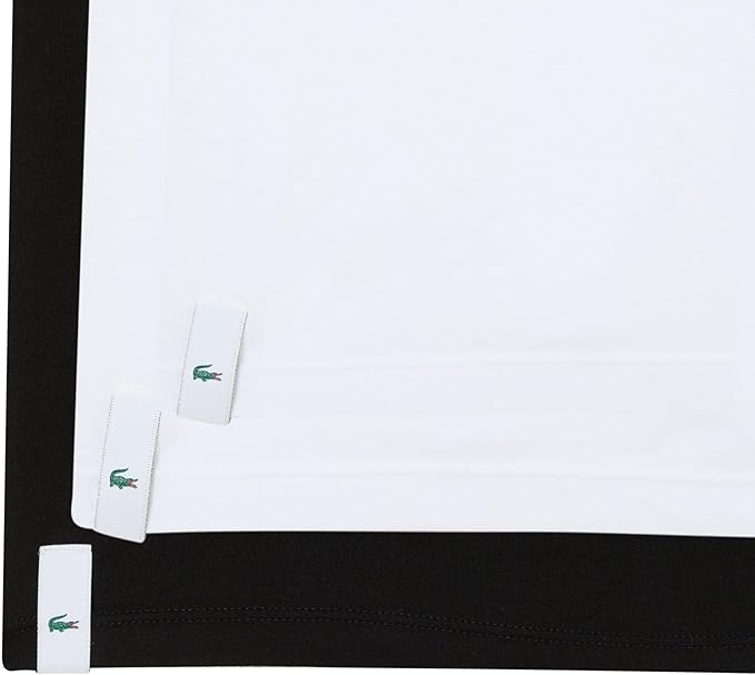 Комплект футболок Lacoste 100% Cotton Slim Fit Crew Neck, 3 шт., белый/черный — фото 4