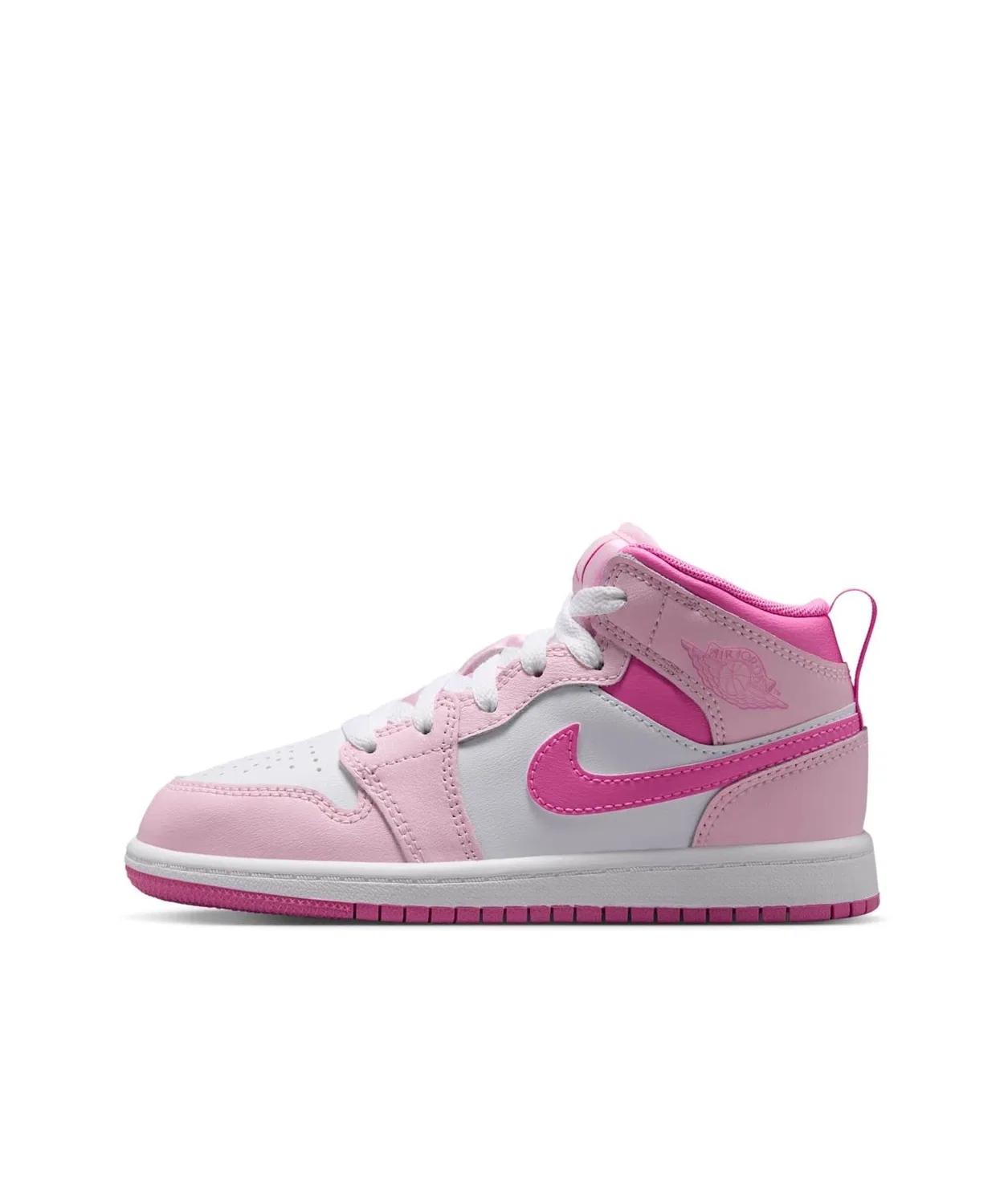 Детские кроссовки с высоким берцем Jordan 1 Mid Little Kids' Shoes JORDAN BRAND, Pink Foam