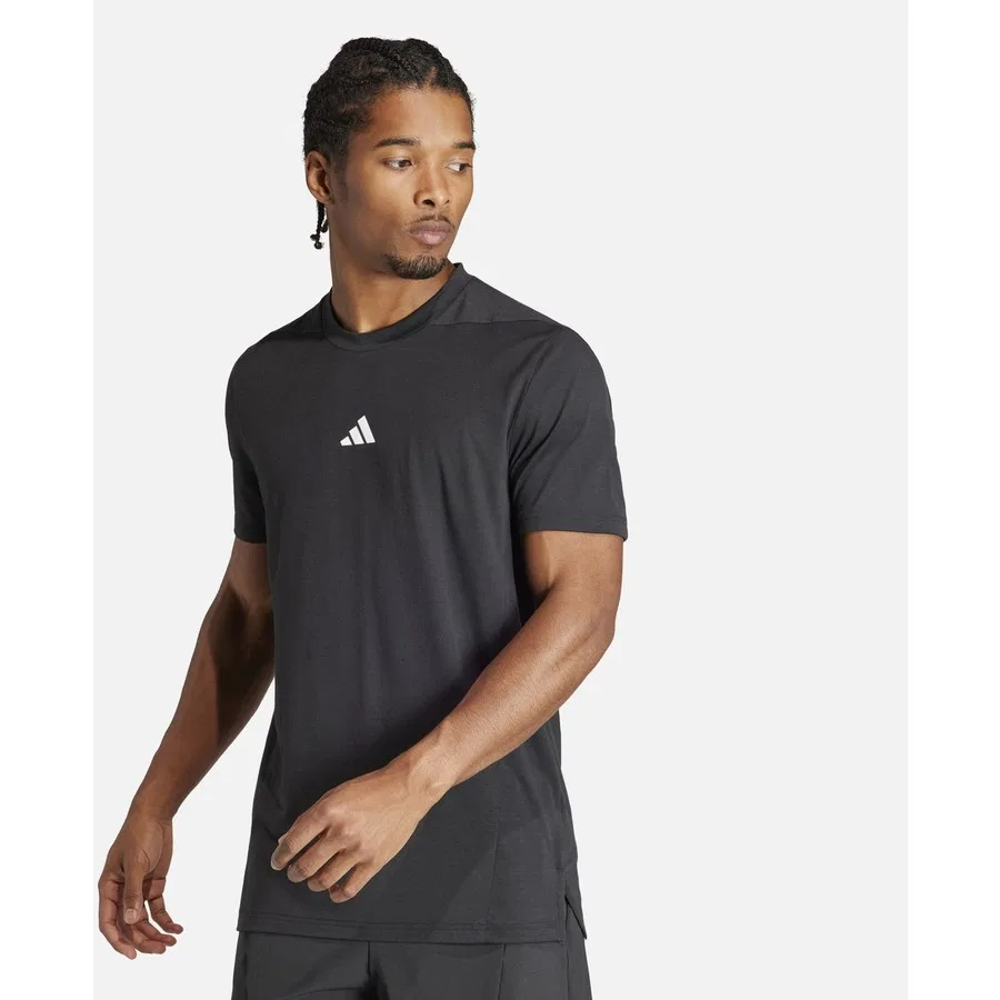 Футболка спортивная с коротким рукавом AEROREADY Designed for Training Workout Short-Sleeve adidas, Черный — фото 2