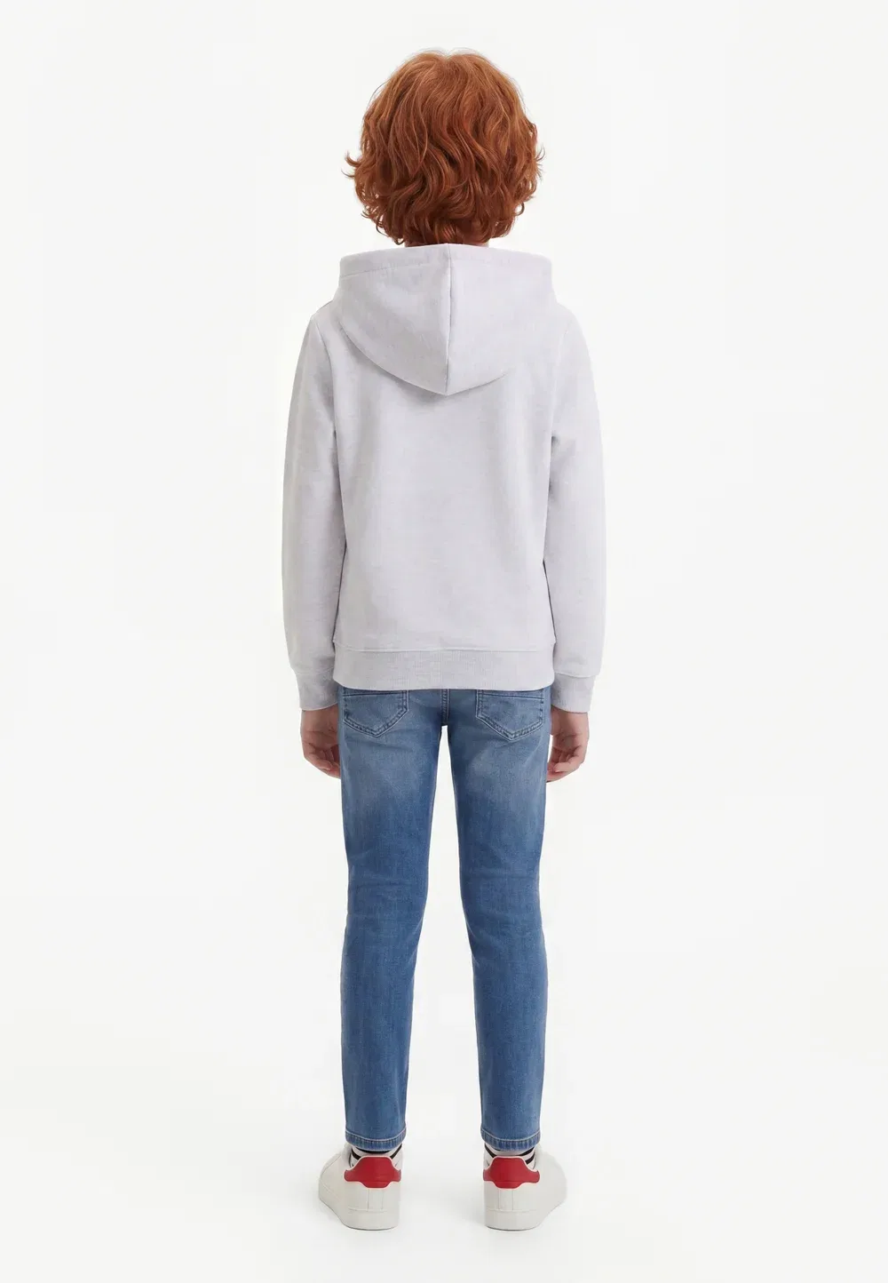 Худи Jjaero Jack & Jones Junior, White Melange — фото 2