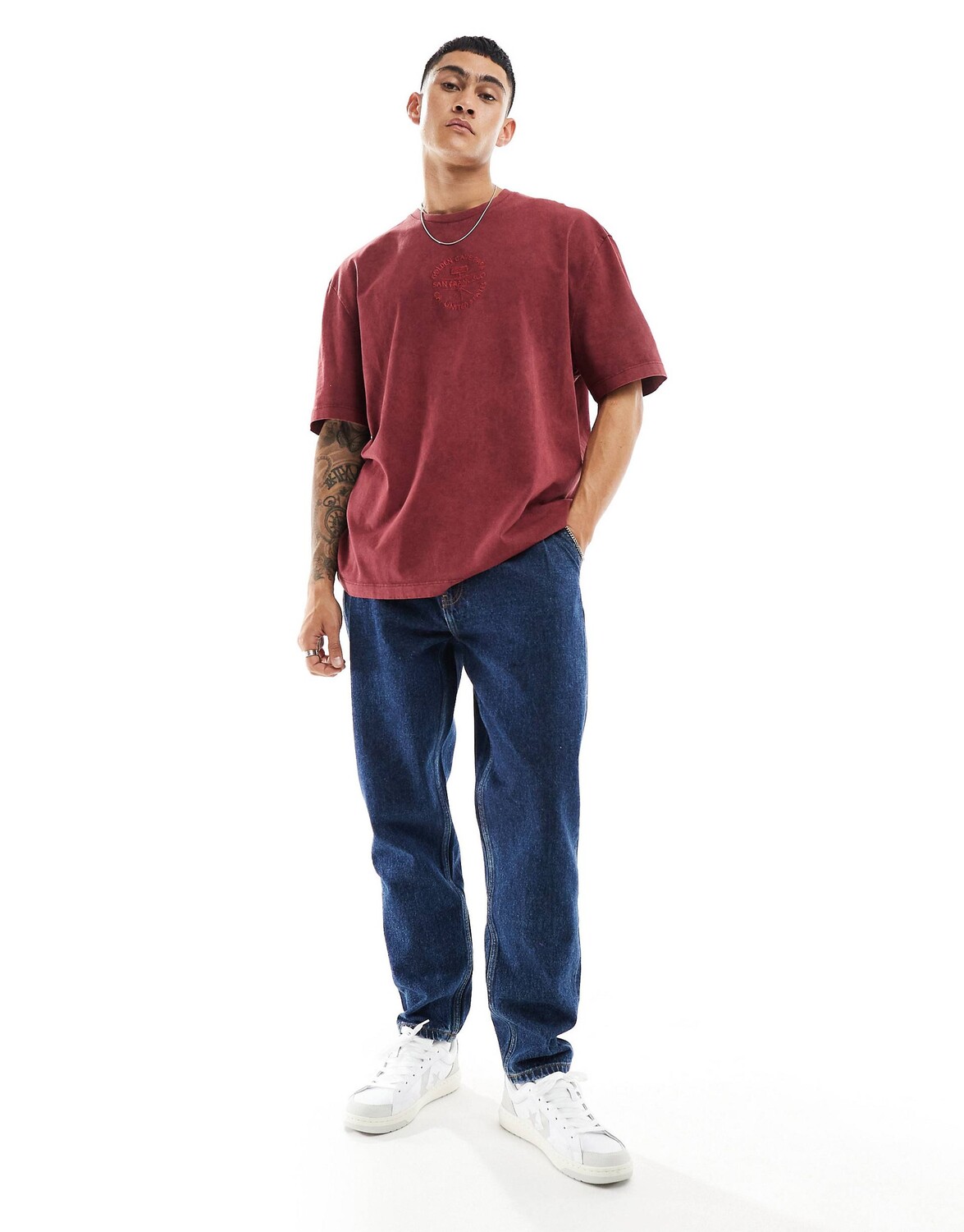

Джинсы Asos Design Double Pleat, темно-синий