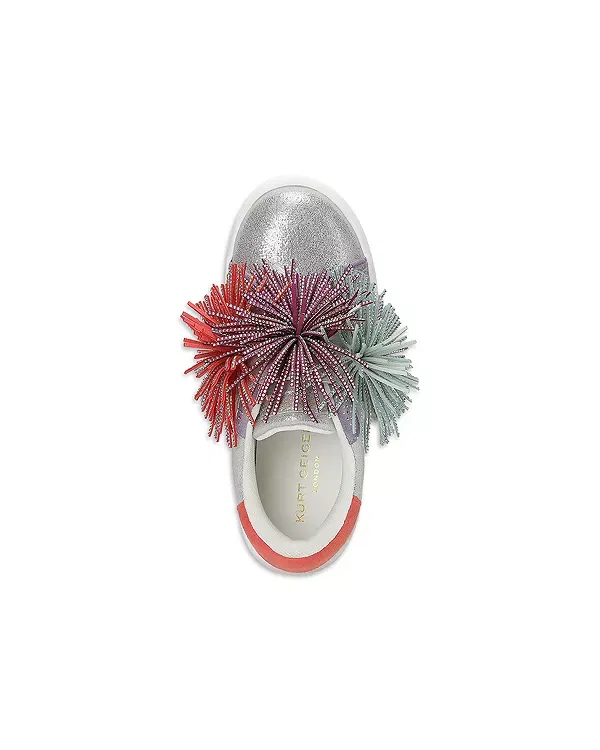 Детские кроссовки для девочек с бахромой Mini Laney Fringed Leather Sneakers Kurt Geiger London, мультиколор — фото 3