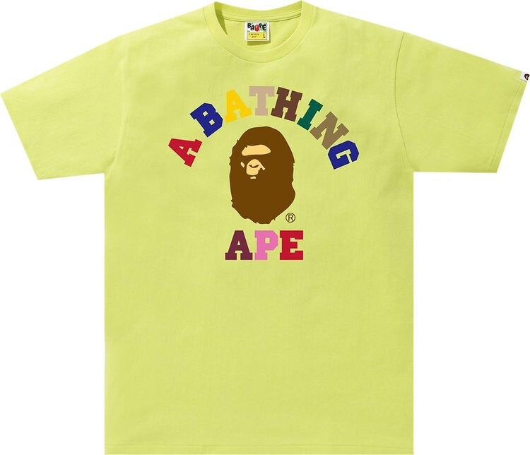 

Футболка BAPE Colors College Tee 'Green', зеленый