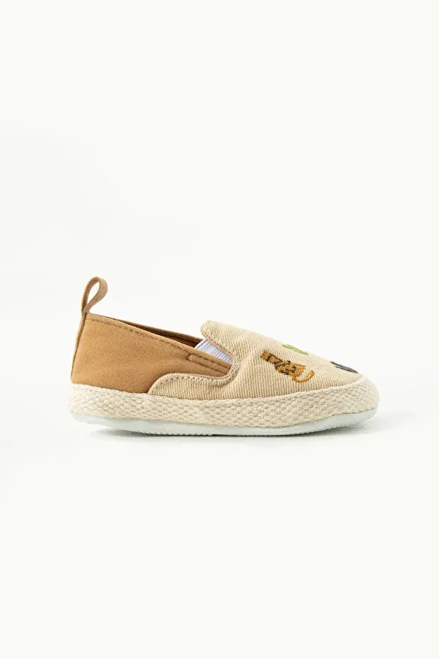 Детские ботиночки для мальчиков с вышивкой Elastic baby boy booties Yummy Kids, Brown — фото 4