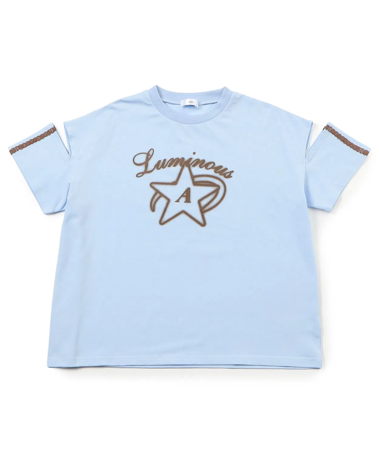 Детский комплект из футболки и шорт с кружевом, модель Lace Line BIG, algy, Sax Blue — фото 3