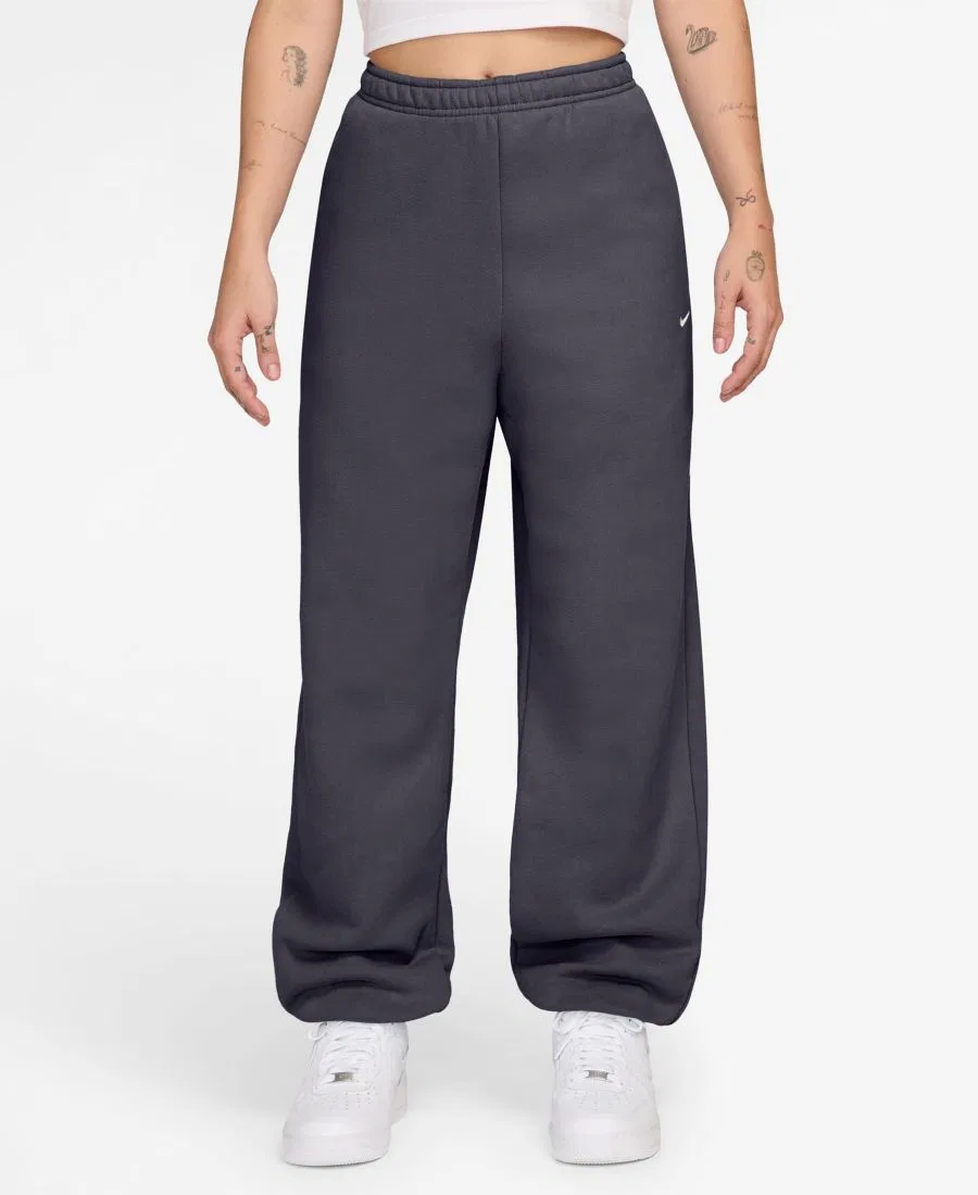 Женские брюки с высокой посадкой из флиса Studio Fleece Nike, Gridiron Sail