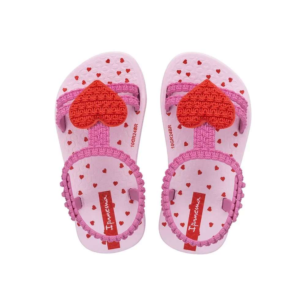 Детские сандалии для девочек с вязаным узором My First Ipanema Baby Ipanema, Pink — фото 2