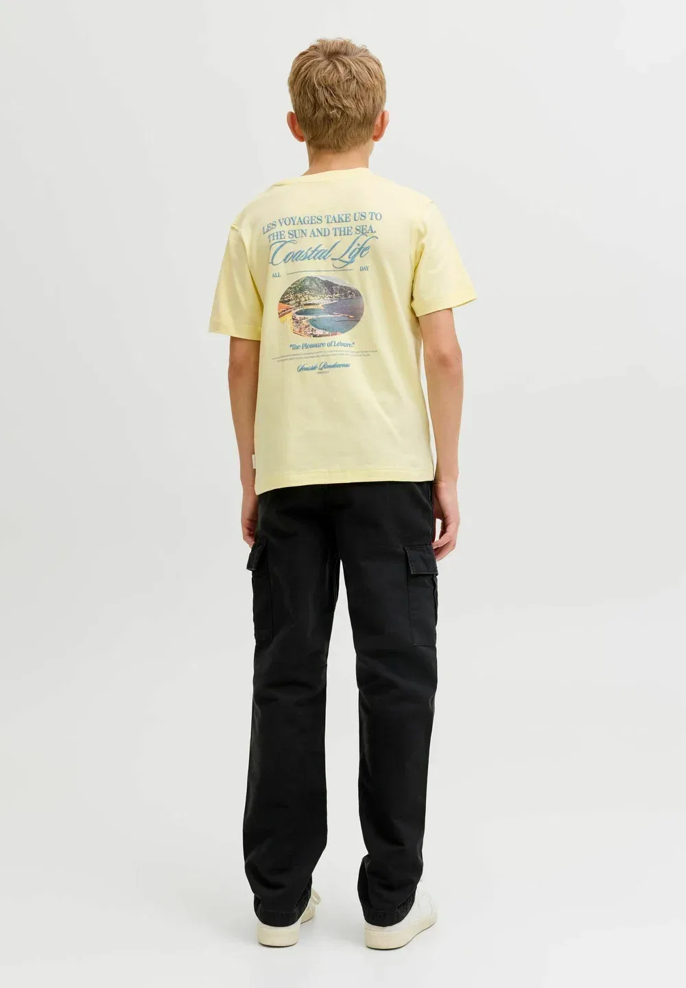 Детская футболка с принтом Jack & Jones Junior, Pastel Yellow — фото 2