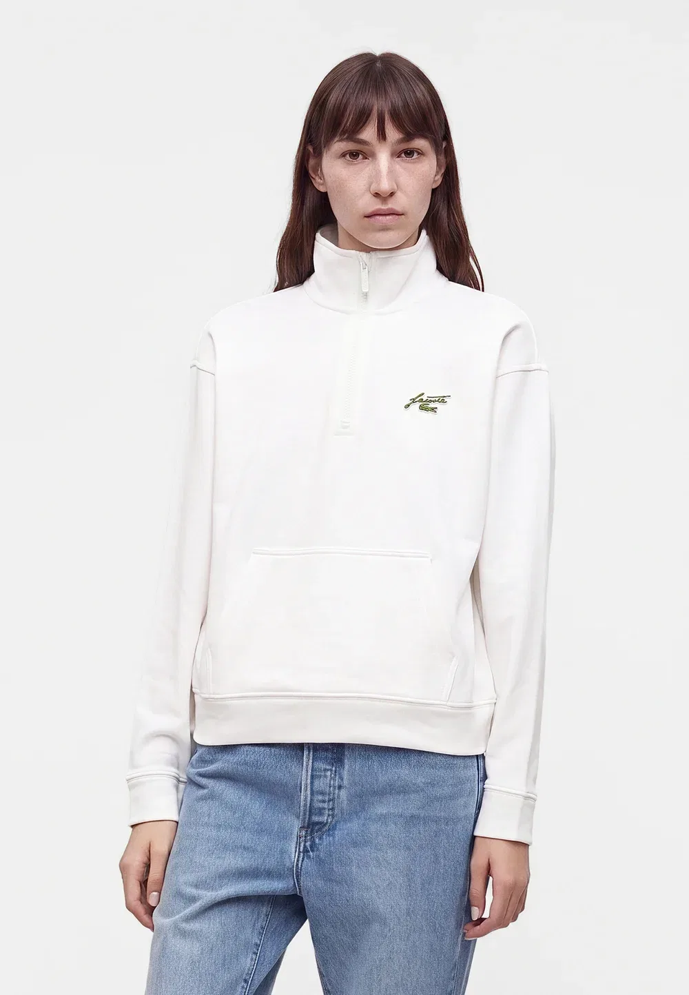 Толстовка Lacoste Flour, однотонная, серая