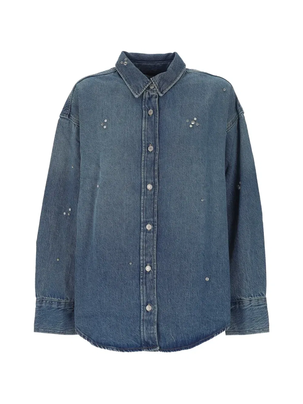 Джинсовая рубашка, украшенная стразами Levi's, синий