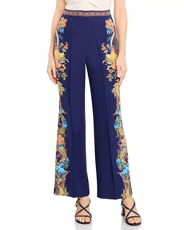 Женские брюки с принтом Etro, Printed Blue