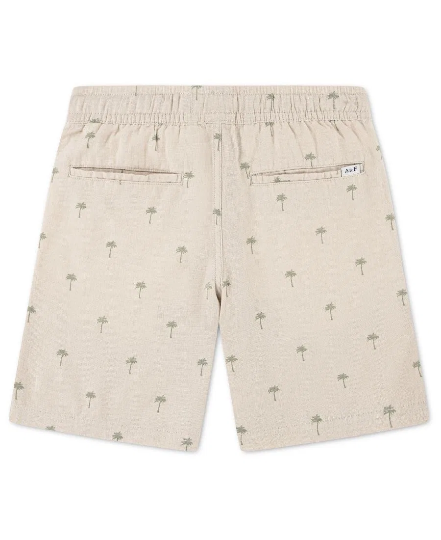 Шорты на поясе с завязками из льна Boys' Pull-On Linen Shorts abercrombie kids, Seagrass — фото 2