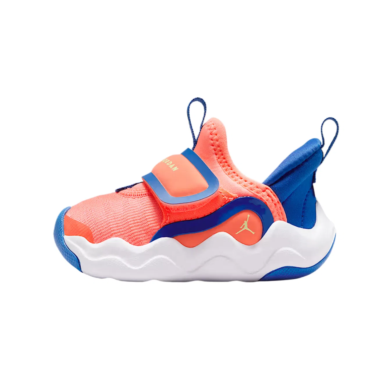 Детские кроссовки для мальчиков с низким верхом Jordan 23/7.2 Fabric Low top, Bright Mango/Royal Blue/White/Light Yellow Green