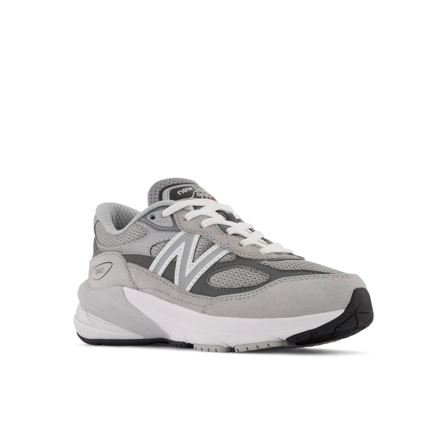 Детские кроссовки с шнуровкой на подошве FuelCell 990v6 New Balance, Grey With Silver — фото 2