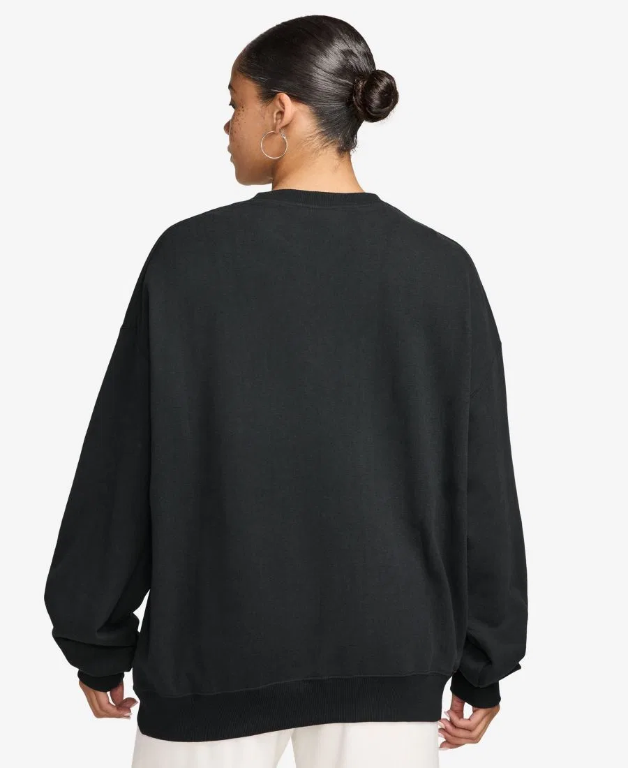 Свитшот оверсайз Nike Studio Fleece Lightweight, Total Black/Sail — фото 3