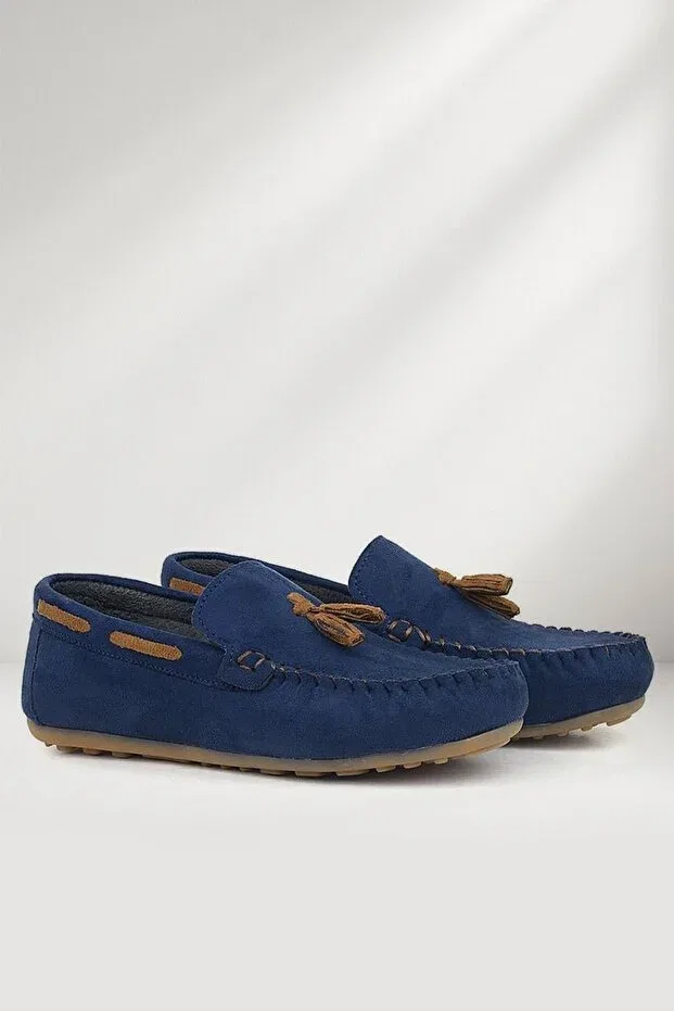 Детские лоферы для мальчиков замшевые Ortopedikal, Navy Blue — фото 4