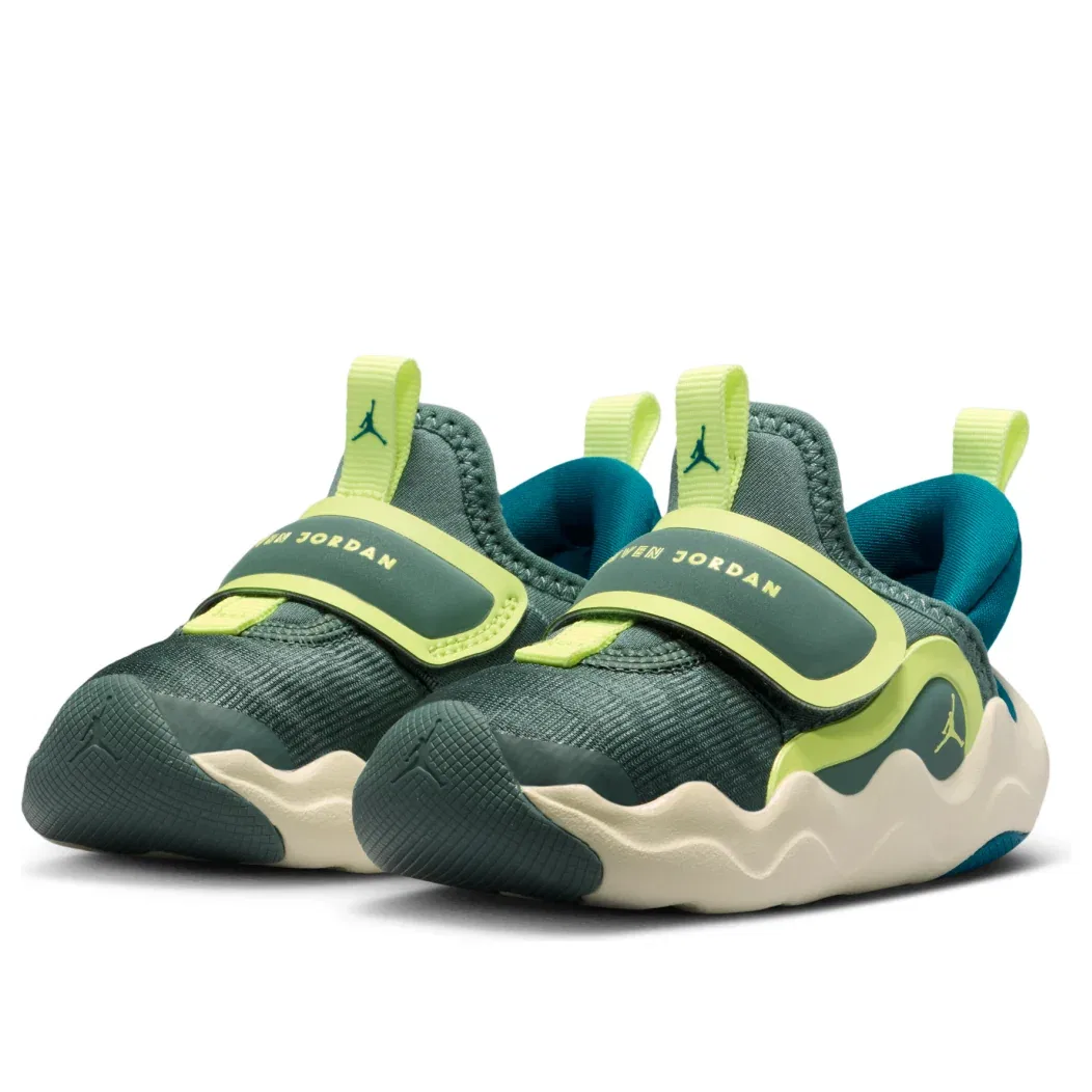 Детские кроссовки с текстильным верхом Air Jordan 23/7.2 Easyon 'Hasta Green Abyss' Jordan, Hasta/Green Abyss/Sea Glass/Light Lemon Twist — фото 4