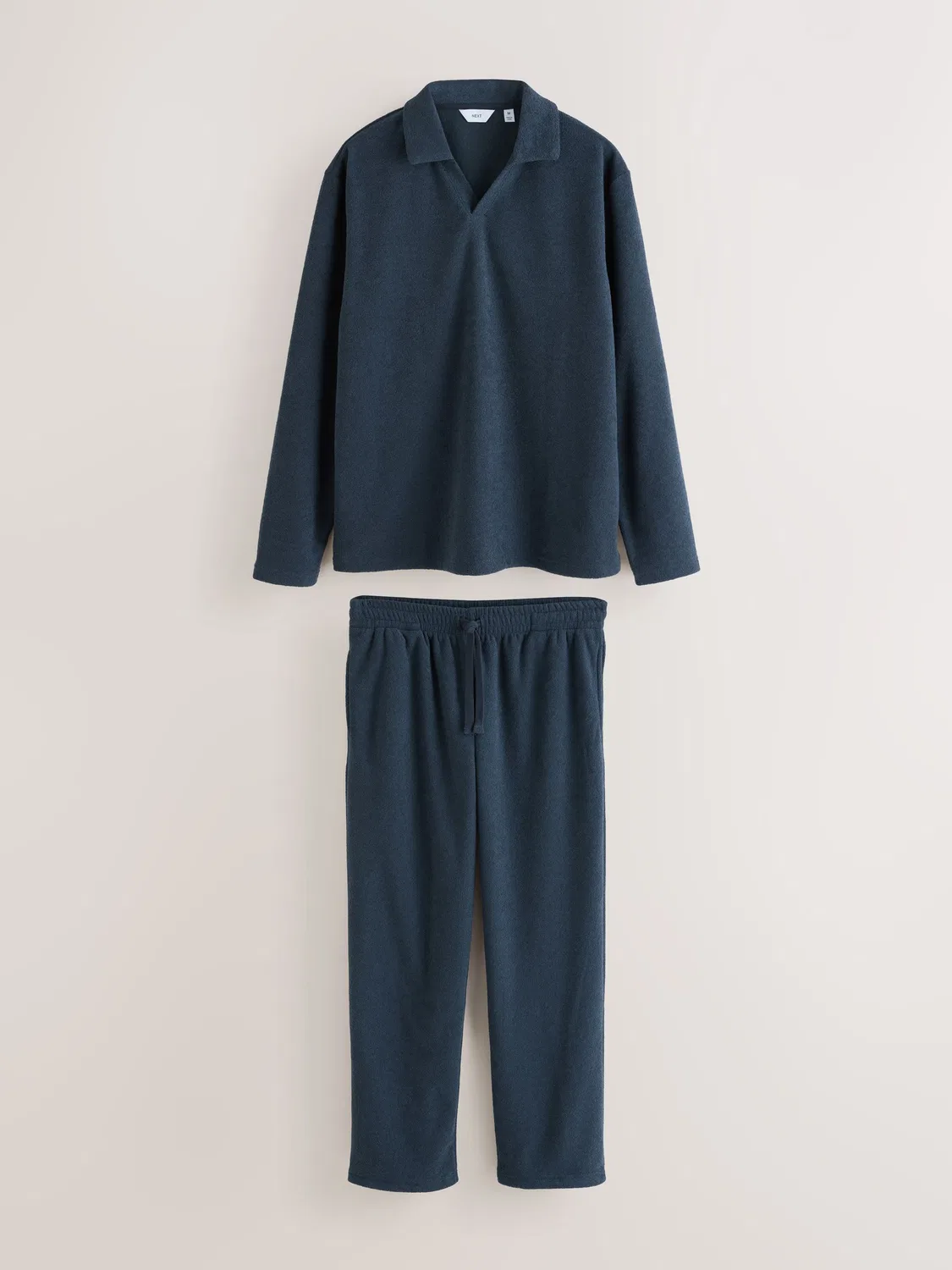Пижама из махры с трофейным воротником Next, цвета Navy Blue
