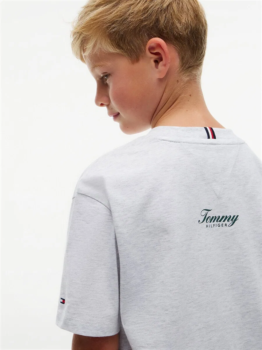 Футболка TOMMY HILFIGER серого цвета с пятнистым рисунком — фото 3