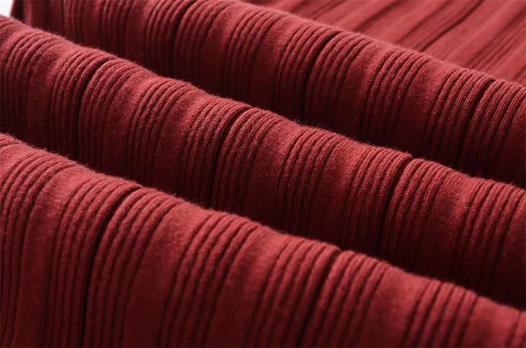 Женское облегающее платье-свитер миди с вырезом лодочка Polyester, Red — фото 2