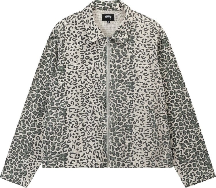 

Куртка Stussy Leopard Mesh Zip Jacket 'Bone', кремовый