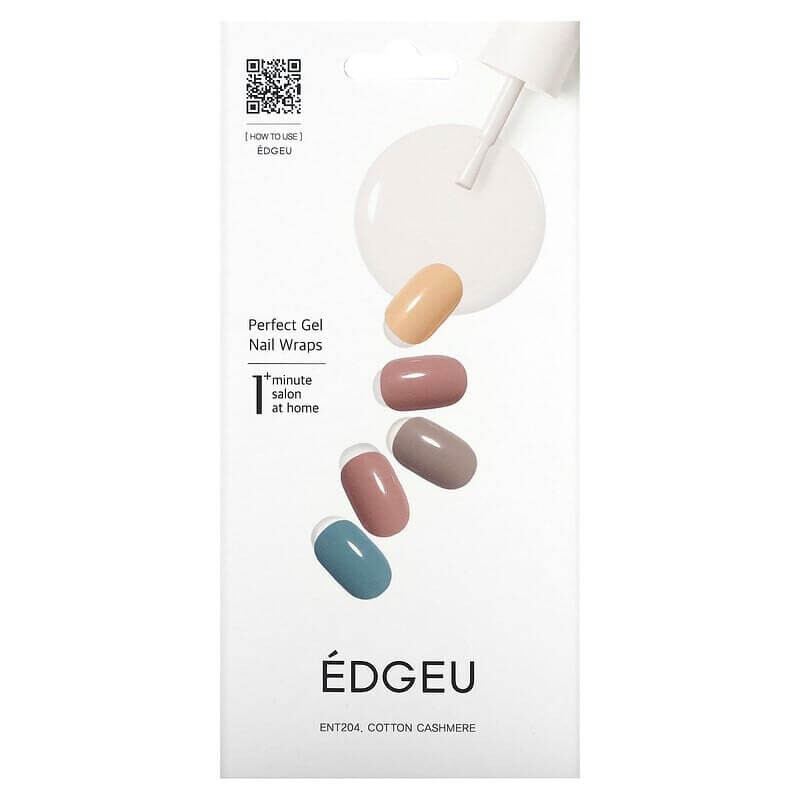 

Гелевые полоски Edgeu для ногтей Perfect ENT204 Cotton Cashmere, набор из 16 полосок