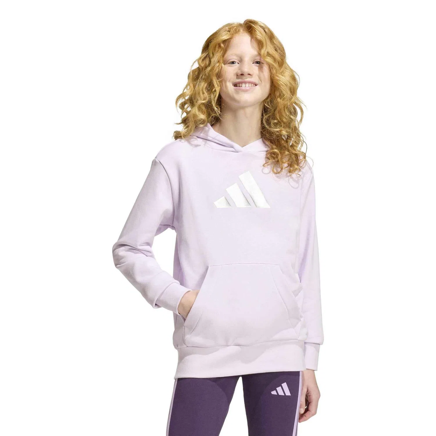 Детское худи с принтом Jg Glam Hd Adidas, Rosa — фото 2